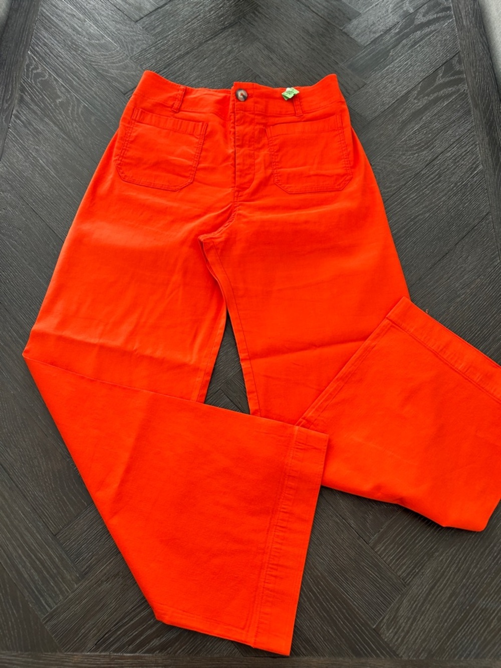 Anthropologie Maeve Colette Wide-Leg Pants in Bright Orange Sz 31
